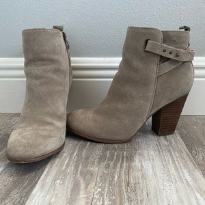 Beige suede Michael Shannon booties, zipper on inside, gently used. Size 9